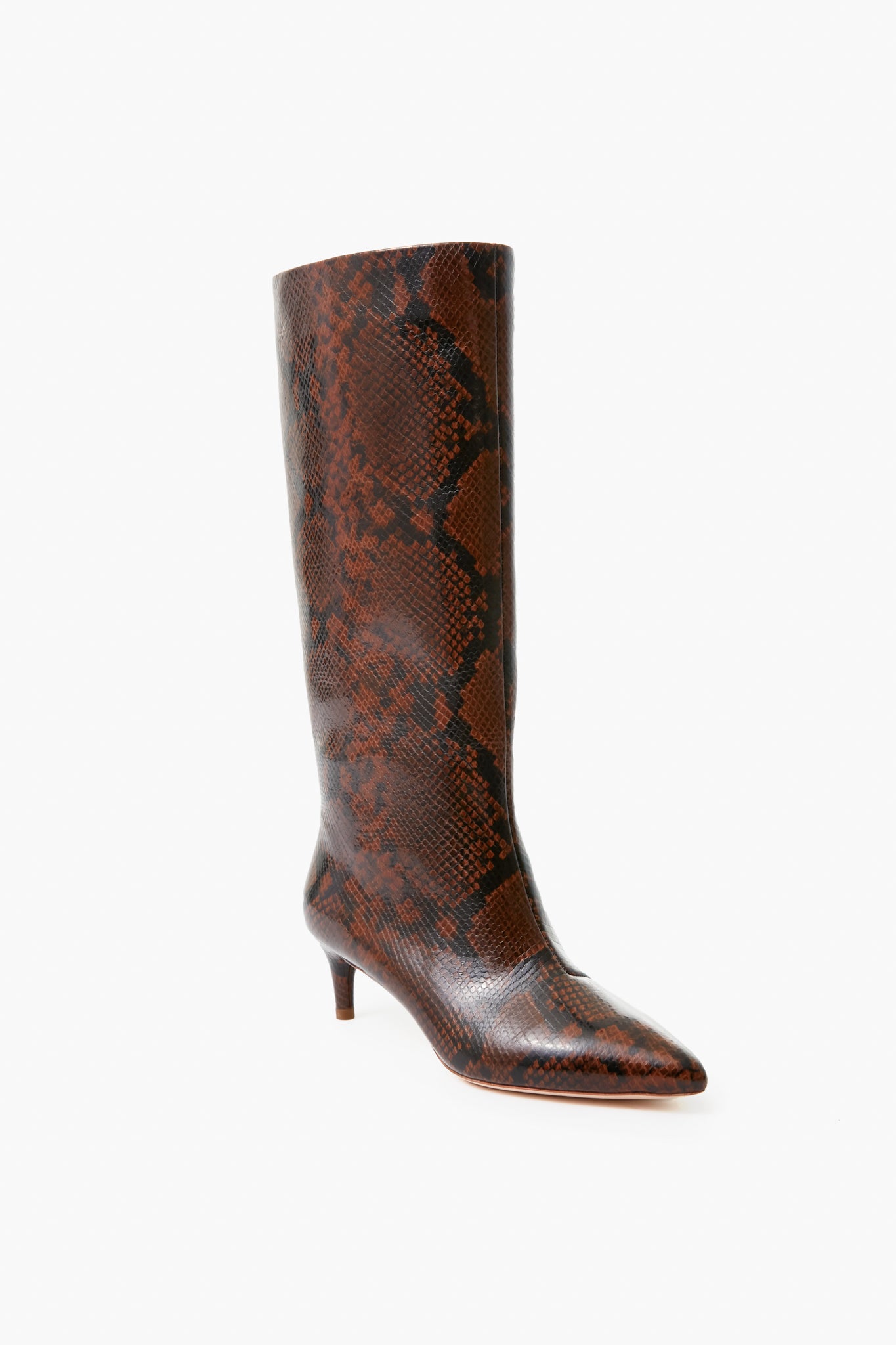 Mocha Gloria Tall Kitten Heel Boot