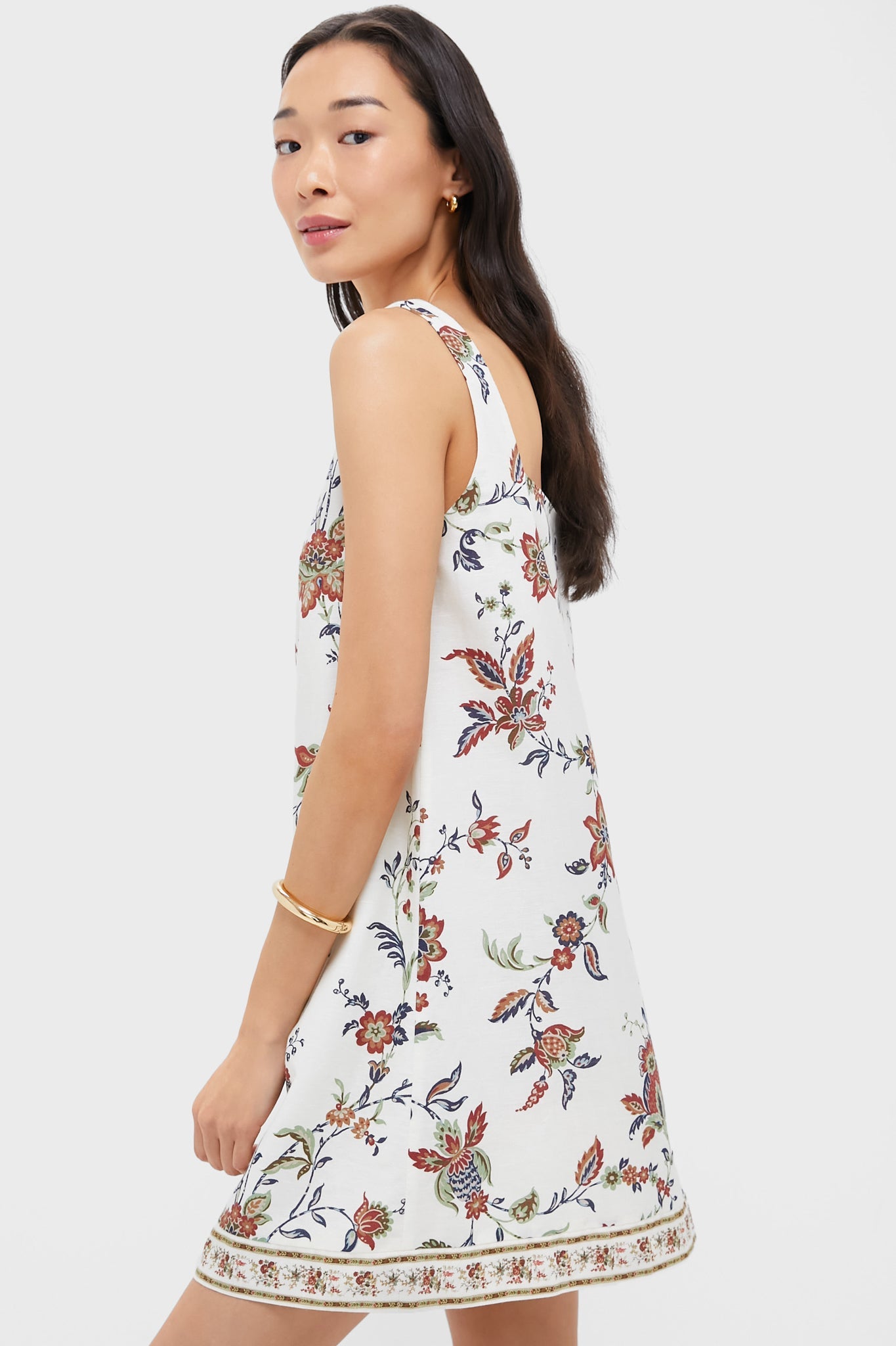 Terracotta Chintz Cotton Linen Cassie Dress