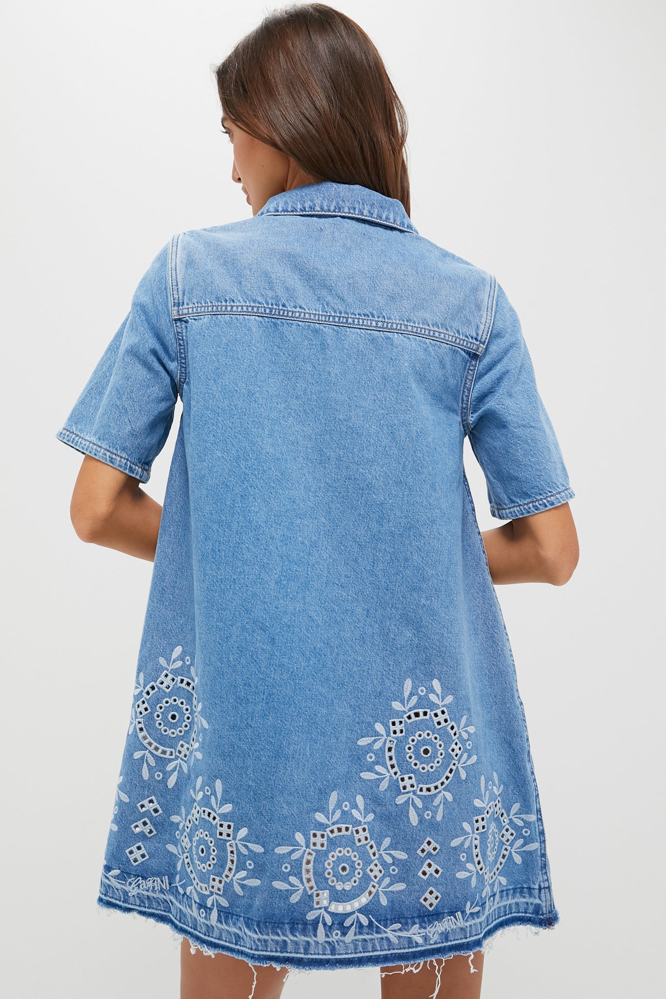 Light Blue Stone Broderie Anglaise Dress