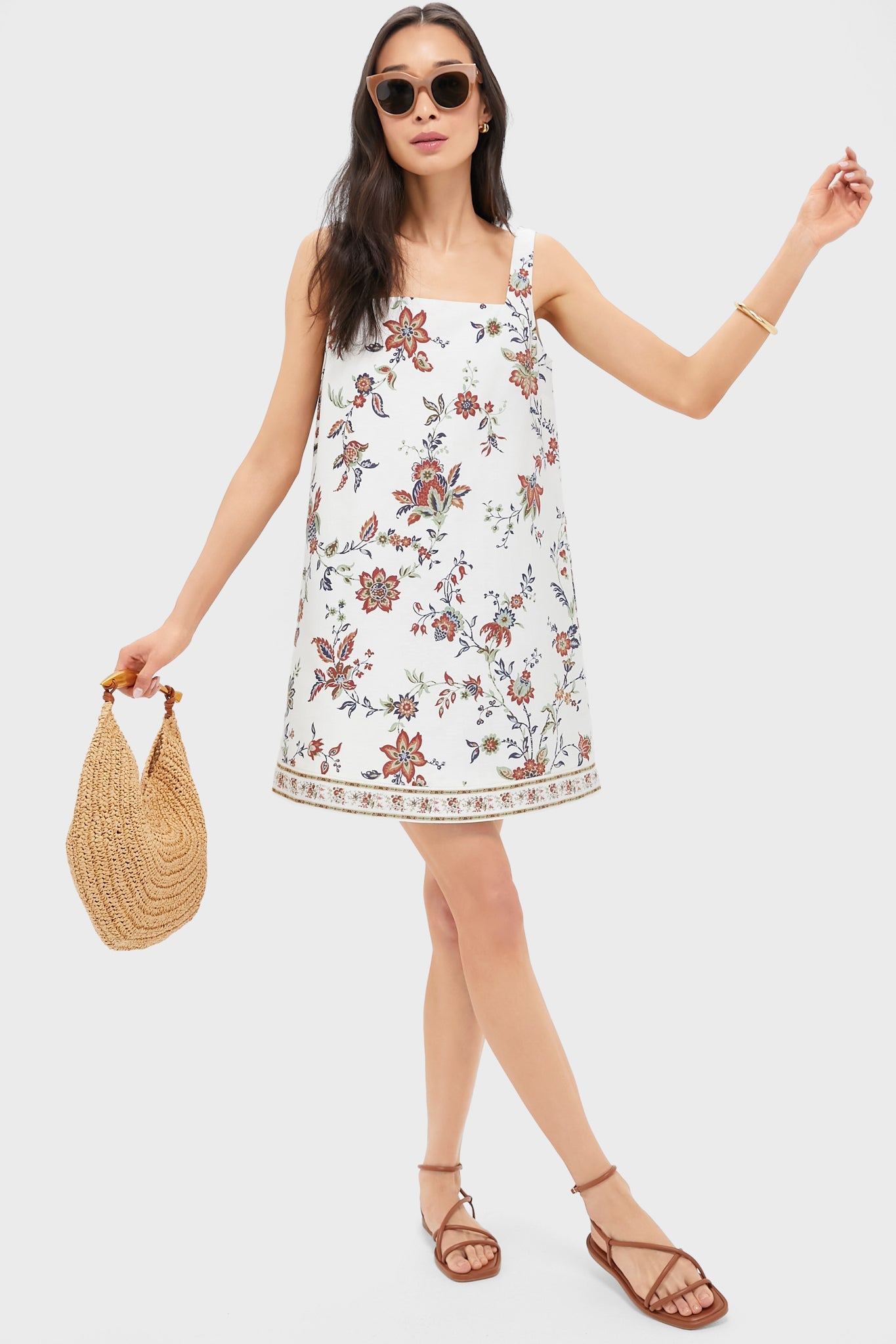 Terracotta Chintz Cotton Linen Cassie Dress
